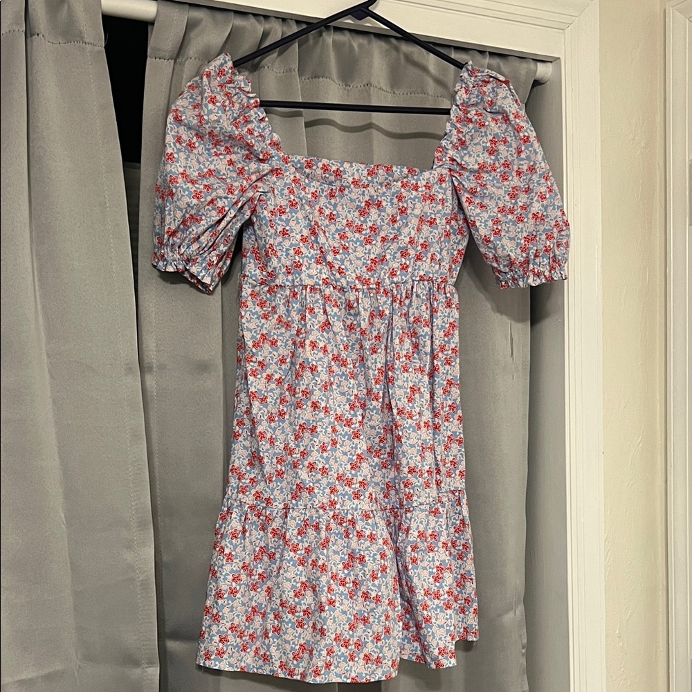 B Darlin Red and White Floral Mini Dress